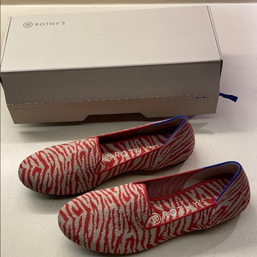 Rothys Red Zebra Loafer